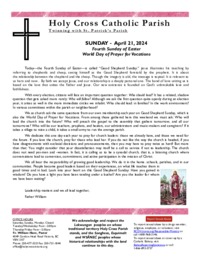Bulletin for the Fourth Sunday of Easter