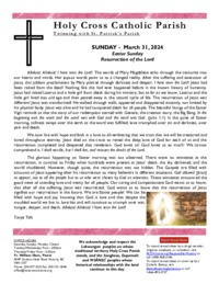 Bulletin for Easter Sunday