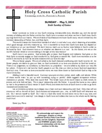 Bulletin for the Sixth Sunday of Easter