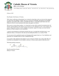 Bishop Gary Gordon's message of gratitude for the 2024 Bishop's Appeal
