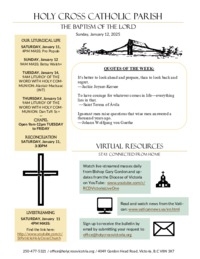 Bulletin for the Baptism of the Lord - January 12, 2025