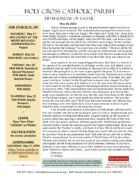 Bulletin for the Fifth Sunday of Easter - May 18, 2025