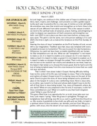 Bulletin for the First Sunday of Lent