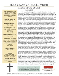 Bulletin for the Second Sunday in Lent