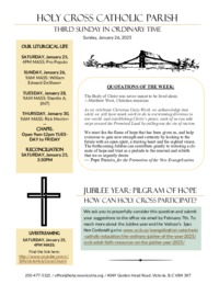 Bulletin for the Third Sunday in Ordinary Time