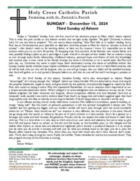 Bulletin for the Third Sunday of Advent