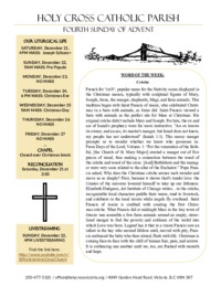 Bulletin for the Fourth Sunday of Advent