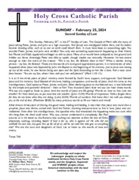 Bulletin for the Second Sunday of Lent
