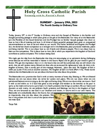 Bulletin for the Fourth Sunday in Ordinary Time