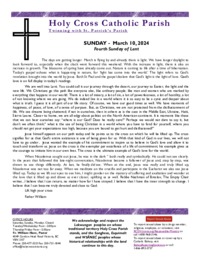 Bulletin for the Fourth Sunday in Lent