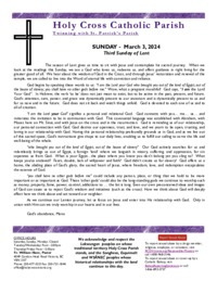 Bulletin for the Third Sunday of Lent