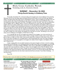 Bulletin for the 34th Sunday in Ordinary Time